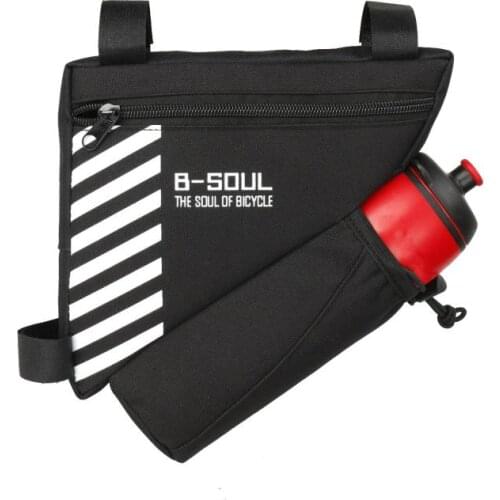 Waterproof Triangle Cycling Saddle Bicycle Bags Front Frame Seat Bag With Water Bottle Holder Stand Cup Cage Bike Saddle Bag