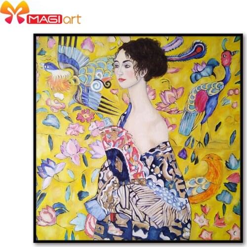 Cross stitch kits Embroidery needlework sets 11CT water soluble canvas patterns 14CT Portrait Model woman -NCMP072