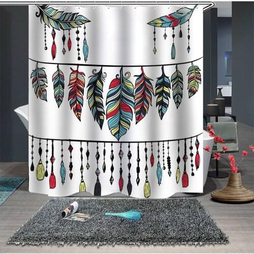 Custom Made Shower Curtain Bathroom Curtain Partition 1.5 x 1.8m 1.8 x 1.8m 1.8 x 2m Feather