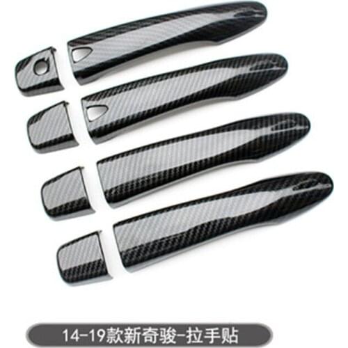 ABS Carbon fiber Door handle Protective covering Cover Trim For Nissan X-Trail X Trail T31 2014-2019 Car styling