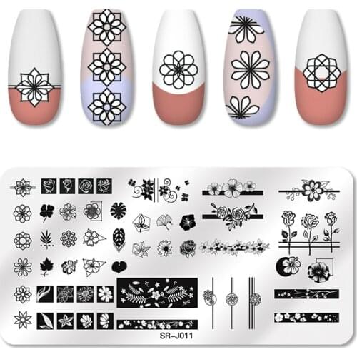 1Pcs Rectangle Nail Stamping Plates Flower Leaf Mixed Pattern Nail Art Image Design Tools Stamp Template Stencil DIY Manicure