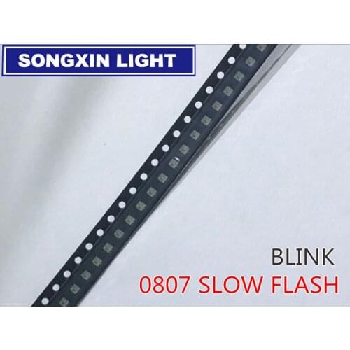 100pcs 0805 RGB colorful 2.0*1.8*0.8mm Multicolor Flicker 0807 RGB Light Emitting Diode LED Lamps Blinking Slow Flashing with IC