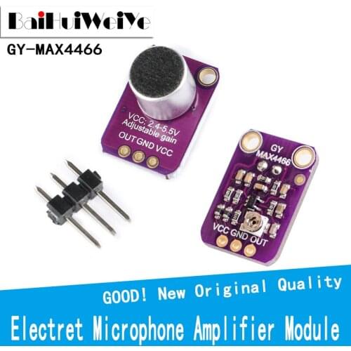 5pcs GY-MAX4466 Electret Microphone Amplifier Module MAX4466 Adjustable Gain For Arduino