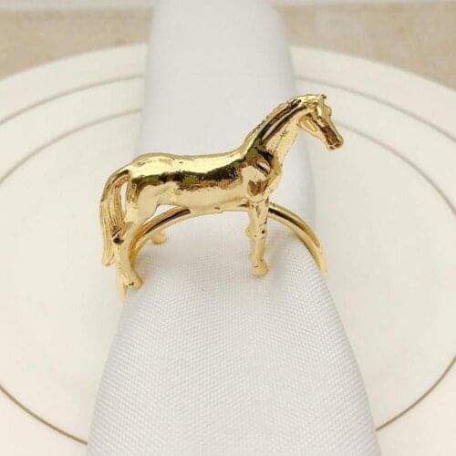 Sturdy 6Pcs Modern Horse Animal Napkin Ring Portable Towel Ring Glossy for Hotel
