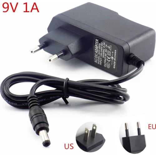 9V 1A AC DC Adapter Converter 5.5x2.5mm Switch Power 100V-240V Power Adapter Supply US EU Plug Charger for CCTV LED Strip Light
