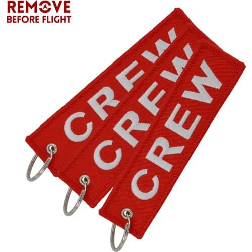 3 PC/LOT Fashion New Crew Key Chains Keychain llaveros Sleutelhanger Safety Label Embroidery Crew Keychain Ring for Motorcycle