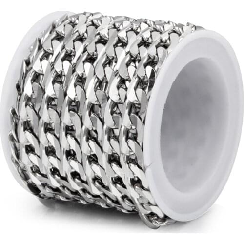 1M Clothing Chain Stainless Steel Six-sided Grinding Bag Chains For Jewelry Making Accessories Bracelet Necklace Width 6.5mm