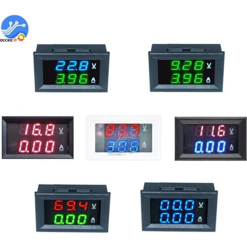 0.56" Inch Mini Digital Voltmeter Ammeter DC 100V 10A Panel Amp Volt Current Meter Tester LED Display Cable Connector