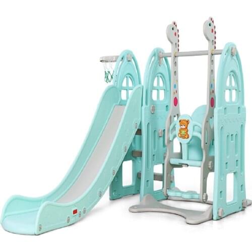 XIANGYU kids 3 in 1 outdoor play structure jumbo slide with swing and basketball game