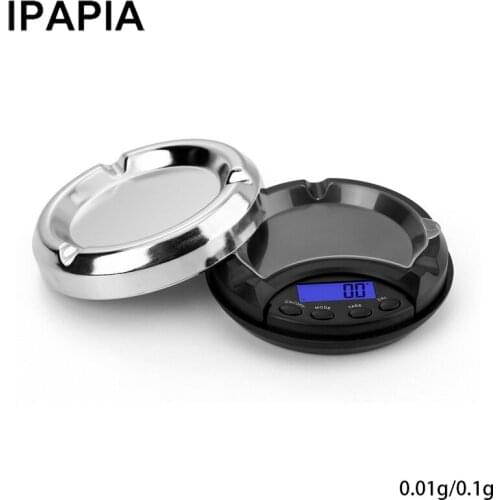 Precision 0.01g/0.1g Mini ashtray pocket convenient digital scale jewelry gold scale weight g liquid crystal scale