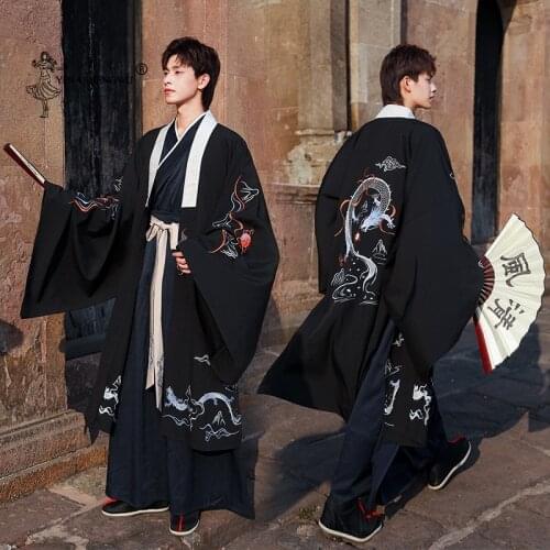 Kimono samurai homem conjunto harajuku antigo vintage masculino tradicional conjunto de roupas hanfu desempenho