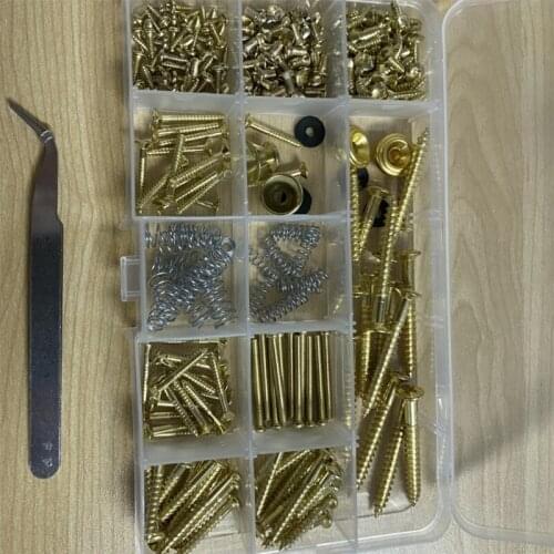 T21D Electric Guitar Bass Screws Kit 9 Different Types of Screws Pickguard Screw Guitar Screw Strap Buckle Guitar Accessories