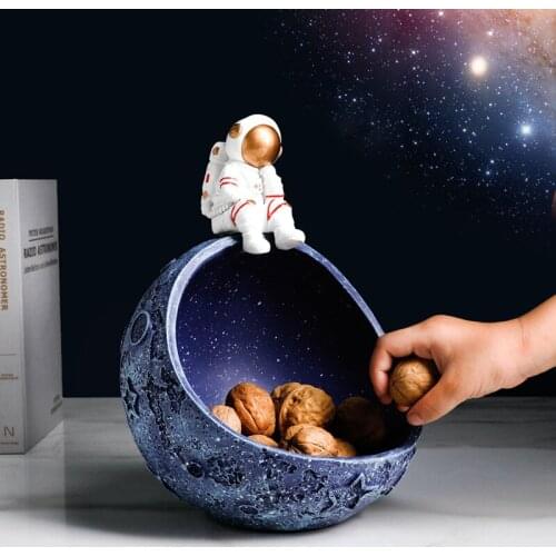 Spaceman Astronaut Moon Storage Decoration Resin Crafts Desktop Storage Box Foreign Trade Wholesale Planet Fruit Tray