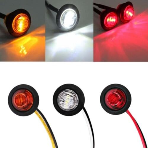 Round LED Truck Side Clearence Lights Car Bus Trailer Safety Driving Side Marker High Brightness Indicators Light Warning Lamp