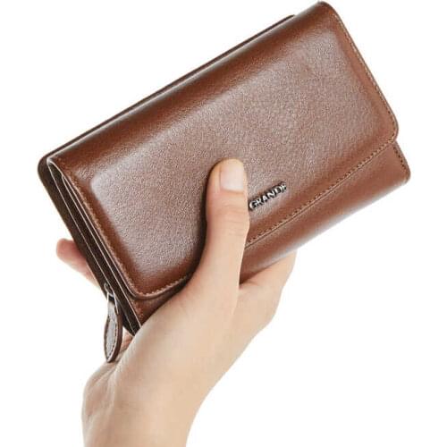 Lüks Kadın Cüzdanı 100% Hakiki Deri 2021 Trend Fermuarlı Telefon Haznesi ve Bozuk para bölmesi