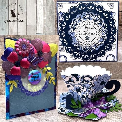 Panalisacraft 3 styles of 3D Cup flower frame Metal Cutting Dies for DIY Scrapbooking/Card Making/Kids Fun Decoration Supplies