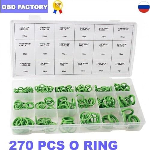 270 Pcs 18 Sizes Kit Car Air Conditioning HNBR O Rings Car Auto Vehicle Repair Car Rubber Rings Assortment Set tools Accessories