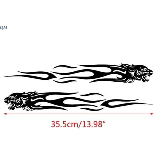 2pcs Tiger Flame Totem Car Decals Stickers Reflective 24cm Motorcycles Sticker Decoration Creative Fashion Car Styling 13MF