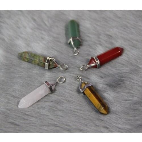 Cinderalla Crystal Healing Point Pendant Bead Necklace Hexagonal Rock Crystal Natural Quartz Pendant