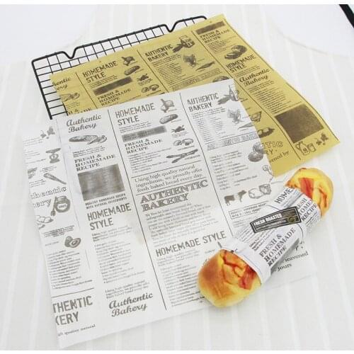 Food Grade Wax Wrapping Paper Wrapper Square Sheet Packing Paper Bread Dessert Packing Sheet Baked Paper 29*29/22*22/14.5*14.5cm