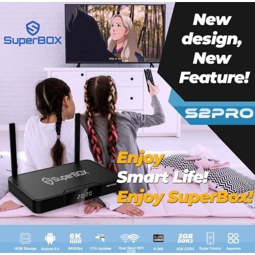 [Genuine]Superbox S2 Pro Android us 9.0 2+16GB 6k TV box american and canadian latin Mexico america latina better than s1 pro
