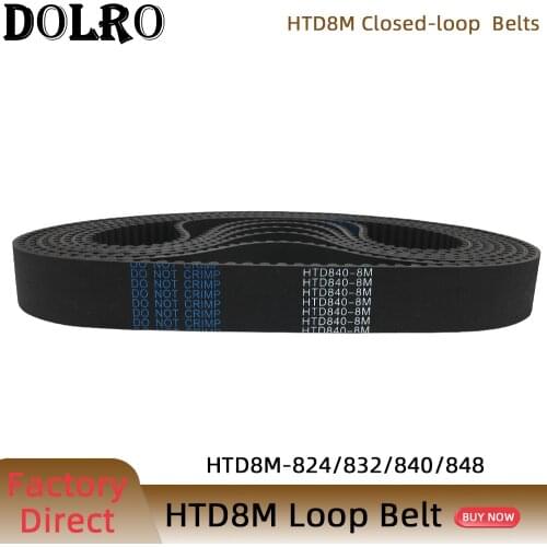 HTD 8M synchronous belt C=824/832/840/848 width 15/20/25/30/40/50mm Teeth103 104 105 106 HTD8M Timing Belt 824-8M 832-8M 840-8M