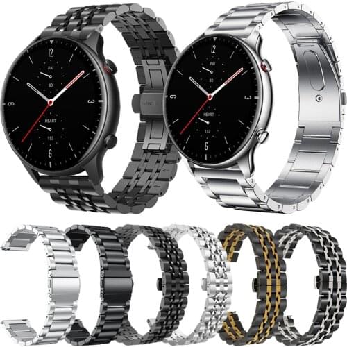 Wrist Band For Xiaomi Amazfit GTR 2 Classic metal stainless steel Strap Bracelet For Huami Amazfit Stratos Smartwatch Watchband
