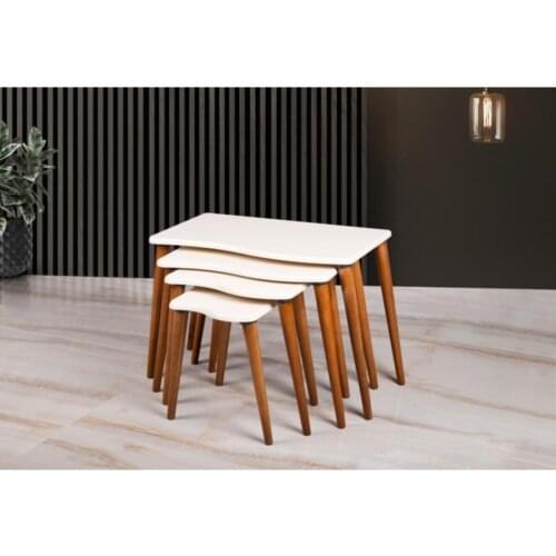 Modern Cream Curved Zigon Coffee table Pad coffe table