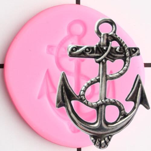 3D Anchor Silicone Mold Sugarpaste Cupcake Topper Fondant Cake Decorating Tools Candy Polymer Clay Chocolate Gumpaste Moulds