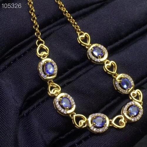 Super Top Quality New Design Natural and Real Tanzanite Bracelet 925 Sterling Silver Tanzanite Bracelet