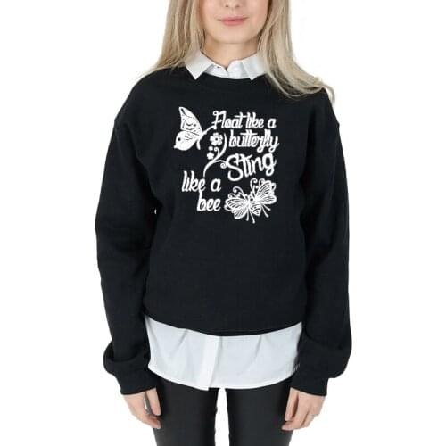 Float Like Butterfly Sting Like Bee Sweatshirt Spring Bees Graphic Bee pollination Grunge Hoodies Funny Tumblr Pullover Tops