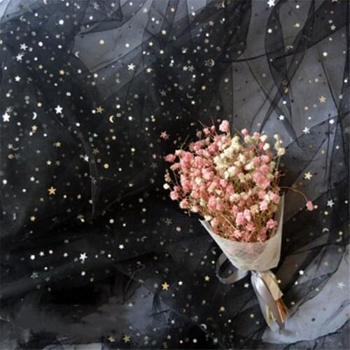 12 colors sequins star tulle fabric for sewing childrens dress star mesh fabric for DIY colorful Background decoration 3 meters