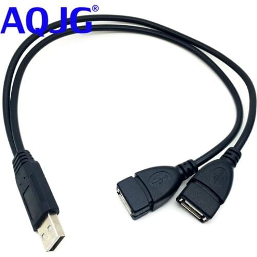 USB 2.0 Male to 2 Dual USB Female Jack Y Splitter Hub Adapter Cable
