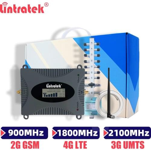 Lintratek 2G 3G 4G GSM Cellular Amplifier WCDMA LTE Repeater 900 2100 1800mhz DCS UMTS Mobile phone Signal Booster Full Kit