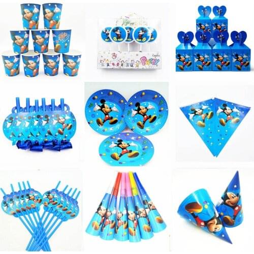 Mickey Mouse Party Supplies Minnie Mouse Napkins cups plates balloon Straw candles popcorn Forks birthday party decorations kids