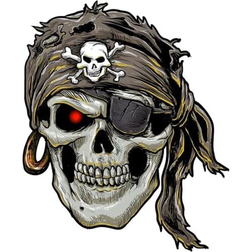 Hot Creative Pirate Skull Car Sticker Bumper Motorcycle Decor Superior Quality Vinyl Cover Scratches Waterproof PVC