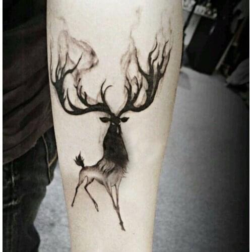 1pc Waterproof Temporary Tattoo Sticker Moose Deer Bucks Tattoo Elk Fake Tattoo