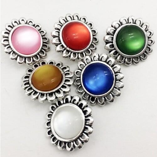 XH2279 NEW 10pcs/lot Sunflower metal snap button fit 18mm 20mm sanps