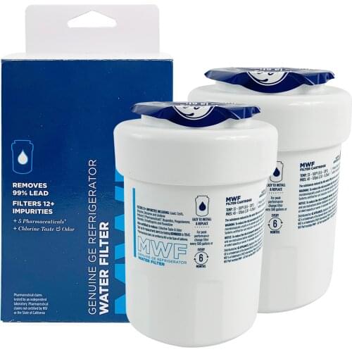 Refrigerator Water Filter Replacement for GE SmartWater MWFP , MWFA, GWF, HDX FMG-1, WFC1201, GSE25GSHECSS, PC75009 - 2 PACK