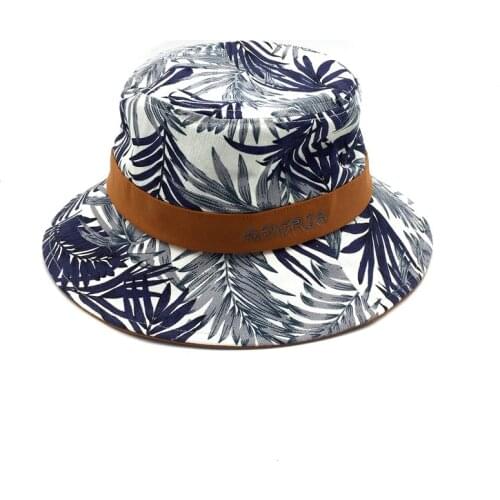 Women Cotton Twill Floral Printed Bucket Hat Girls Foldable Spring Summer Print Fisherman Hat Letter Embroidered Bucket Hat