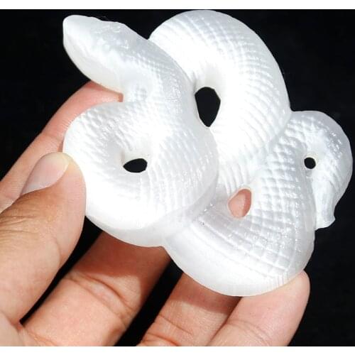 1 PCS Crystal Craft Natural White Selenite Crystal Snake