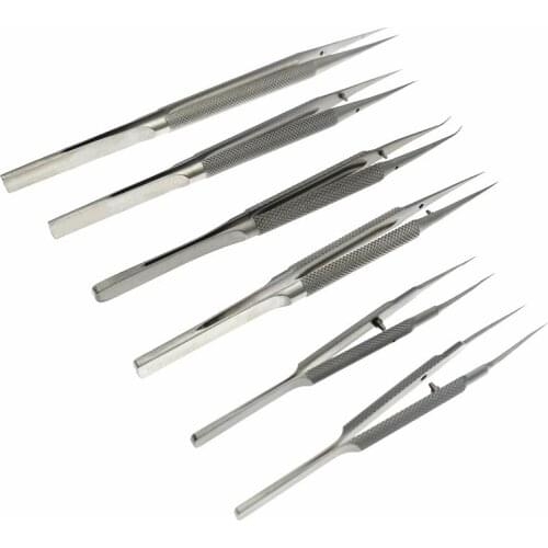 1pcs Stainless Steel Tweezers Platform forceps Round Handle Ophthalmic Instruments 10.5cm