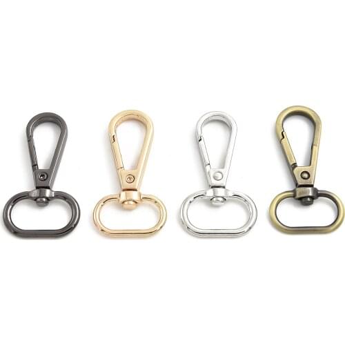 10pcs Oval Ring Metal Swivel Lobster Claw Clasp Push Gate Hooks for DIY Jewelry Bag Purse Key Ring (20mm)