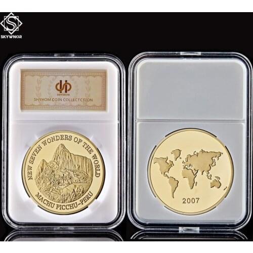 2007 Peru Cuzco Machu Picchu Inca Empire World New Seven Wonders Unique Token Metal Coin W/ Capsule Holder