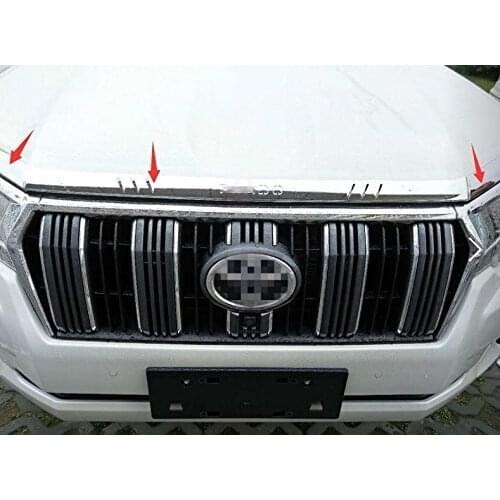 5*Chrome ABS Car front Hood cover trim for Toyota Land Cruiser Prado FJ150 2018