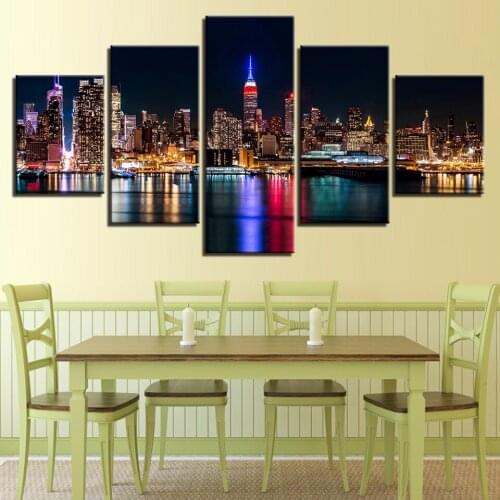5pcs 5d diamond embroidery New York Building diamond painting full drill square round diamond mosaic City Nightscape home decor