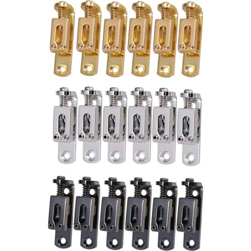 Tooyful 6Pieces Individual Single Bridge Saddles for 6 String Electric Guitar Silver