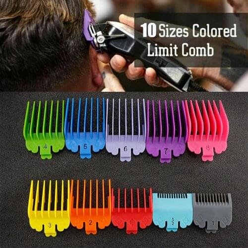 8/10PCS/Pack 3-25mm Multicolors Hair Clipper Limit Comb Barber Guards Trimmer Attachment Universal Hair Salon Styling Accessory