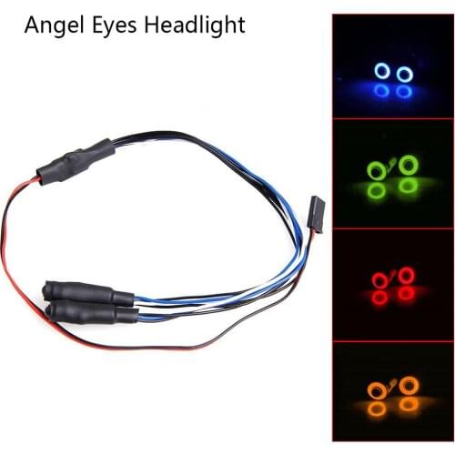 RC Car LED Lights 4.2v-6v Angel And Demon Eyes 5mm 2LEDs Headlight Headlamps For 1/10 RC Car Universal Light Lamp Rc Car Part