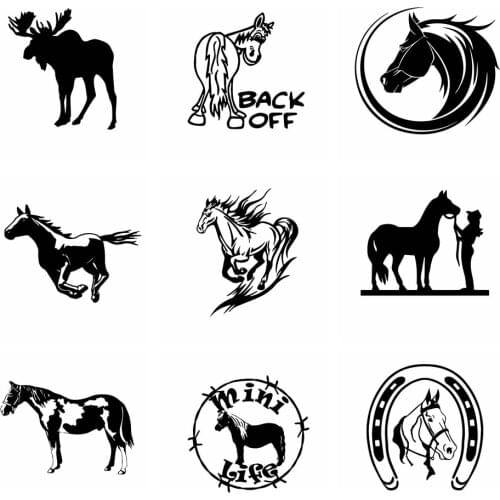 Free Shipping Horse Car Stickers For Cars Figure Diy Adhesive Window Waterproof Auto Sticker Decoration Accessories